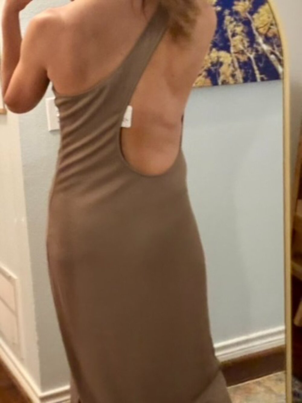 NWT Free People Beach Saturday Night Ribbed Midi Dress Large Taupe - Picture 2 of 11